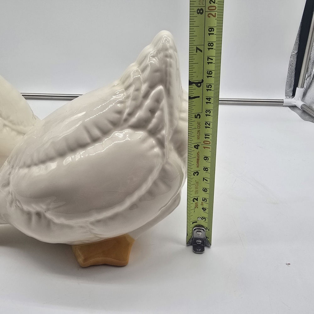 Vtg 1987 Ceramic White Duck Ceramic Geese Goose Figurines Cottage Core Lot Of 2 - Picture 11 of 16